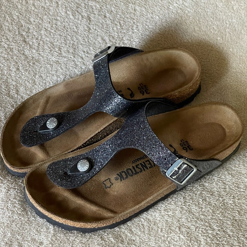 Birkenstock Gizeh cosmic sparkle anthracite size 36